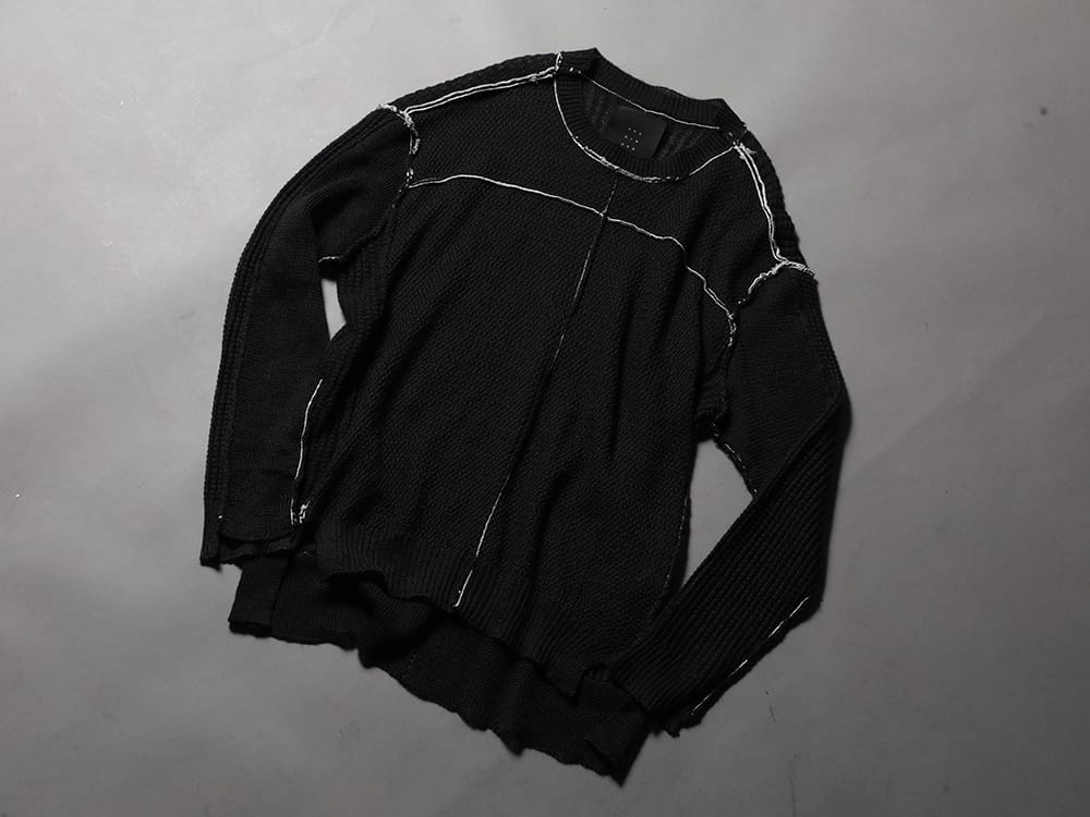 The Viridi-anne 2023SS - A jacket that combines functional detail with minimal use  - VI-3585-07-Black(Hard Twisted Ramie Yarn Sweater Black) - 2-018