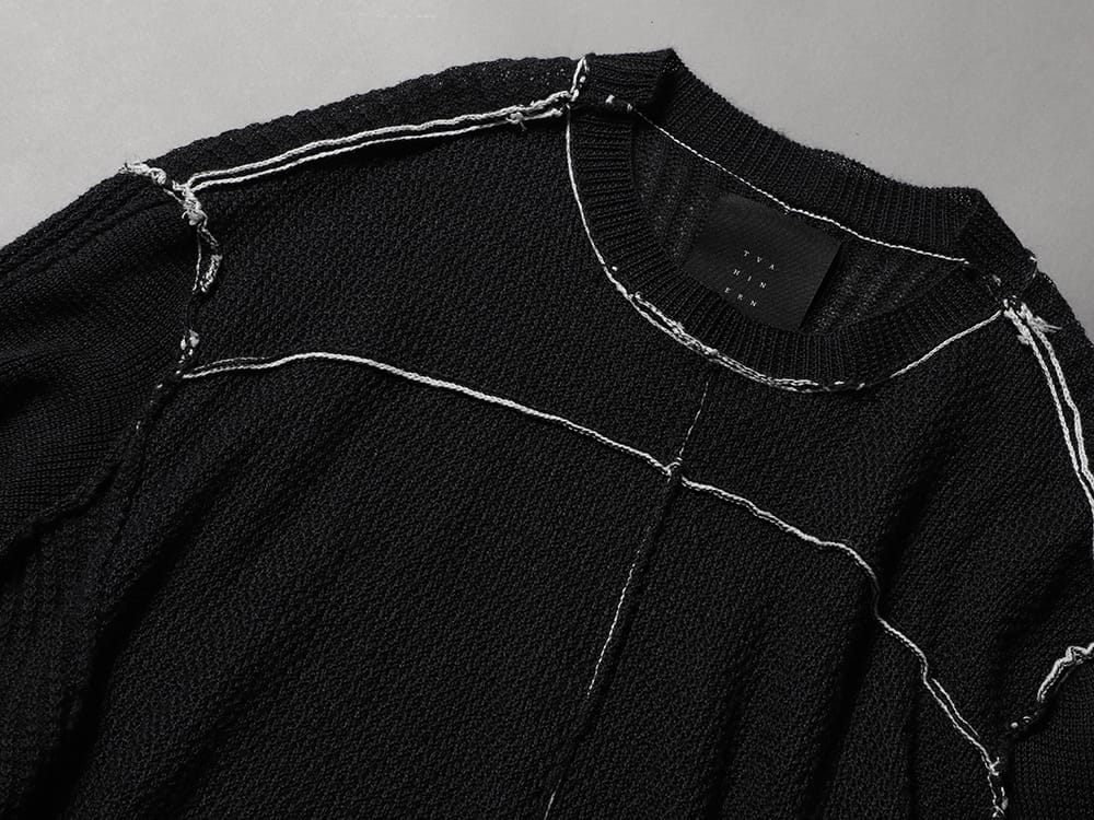 The Viridi-anne 2023SS - A jacket that combines functional detail with minimal use  - VI-3585-07-Black(Hard Twisted Ramie Yarn Sweater Black) - 2-019