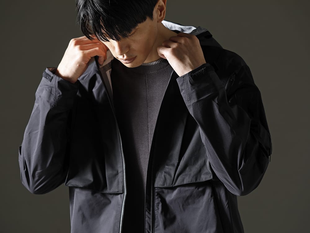 The Viridi-anne - ザ ヴィリジアン 2023SS 機能性豊富な撥水加工 フーデッドジャケット  - VI-3557-06-black - 撥水加工 フーデッドジャケット ブラック - VI-3587-07 - レイヤード リブ セーター 2-006