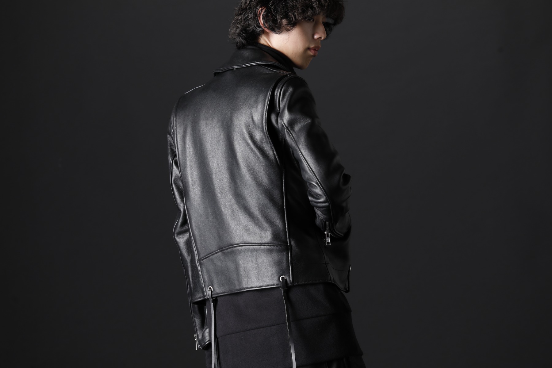 GalaabenD / kiryuyrik 2023AW - GalabenD's classy double rider jacket - 87115208(Motorcycle Jacket) KO-HT19-060(Smooth Brushed Loose High Neck) - 2-003