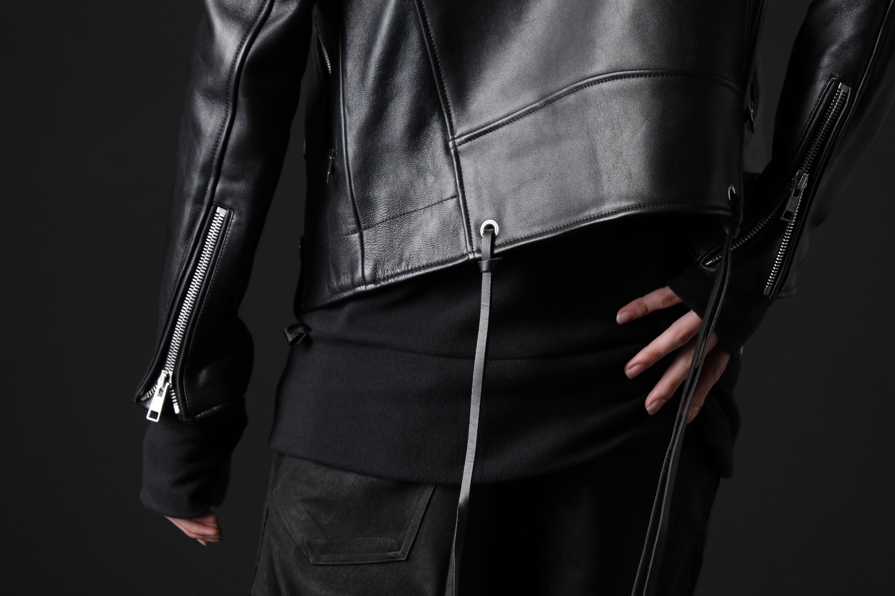 GalaabenD / kiryuyrik 2023AW - GalabenD's classy double rider jacket - 87115208(Motorcycle Jacket) KO-HT19-060(Smooth Brushed Loose High Neck) - 2-008