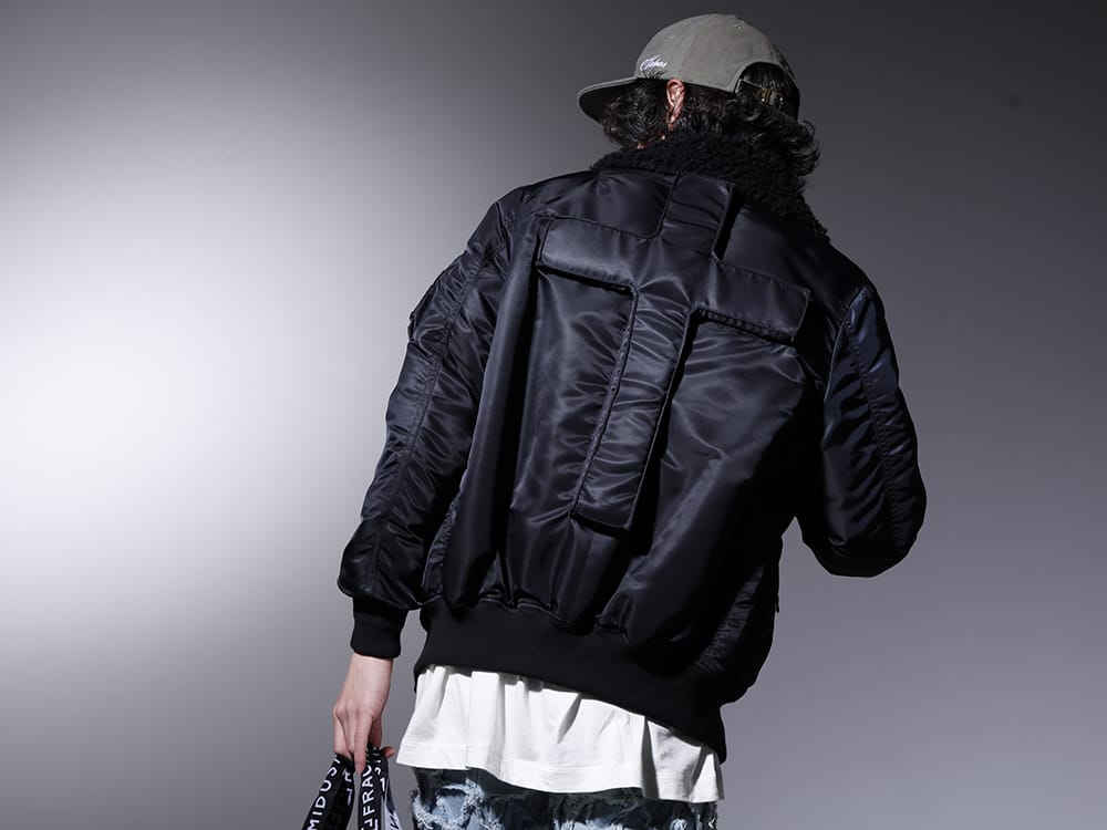 フェノメノン / ニュークリア 2023SS - ミリタリーの雰囲気漂うジャケットに存在感ある小物をプラス - ILLJK22A-007-black(クロス フライトジャケット ブラック) NV_002-Vintage-Green(NVロゴ フロント アーミーコットンキャップ ヴィンテージグリーン) - 2-003