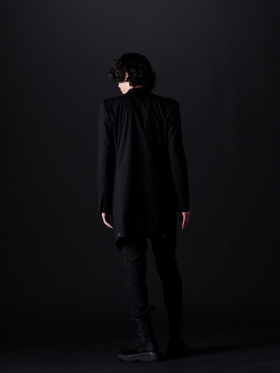 THE ONENESS / kiryuyrik / JULIUS 2022-23AW styling  - Accentuate a clean, tailored style with accessories - OB-OHJ04-901(Recycled PEs Leather Combi Jacket) 817CPM3-M(Cotton/Modal Jersey Short Sleeve T-Shirt) OB-OHP07-901(Recycled PEs Darts Saruel Pants) 807FWM1(Cow Velor Lace Up Combat Boots)  817ACU15-silver(Chain Necklace Silver) OB-PEACE01-01(SGZ-PEACE Nacklace) KM-IAC42-03(Pin Buckle Silver x Black) KM-HBLT02-05PYSN(Belt Python) - 1-003