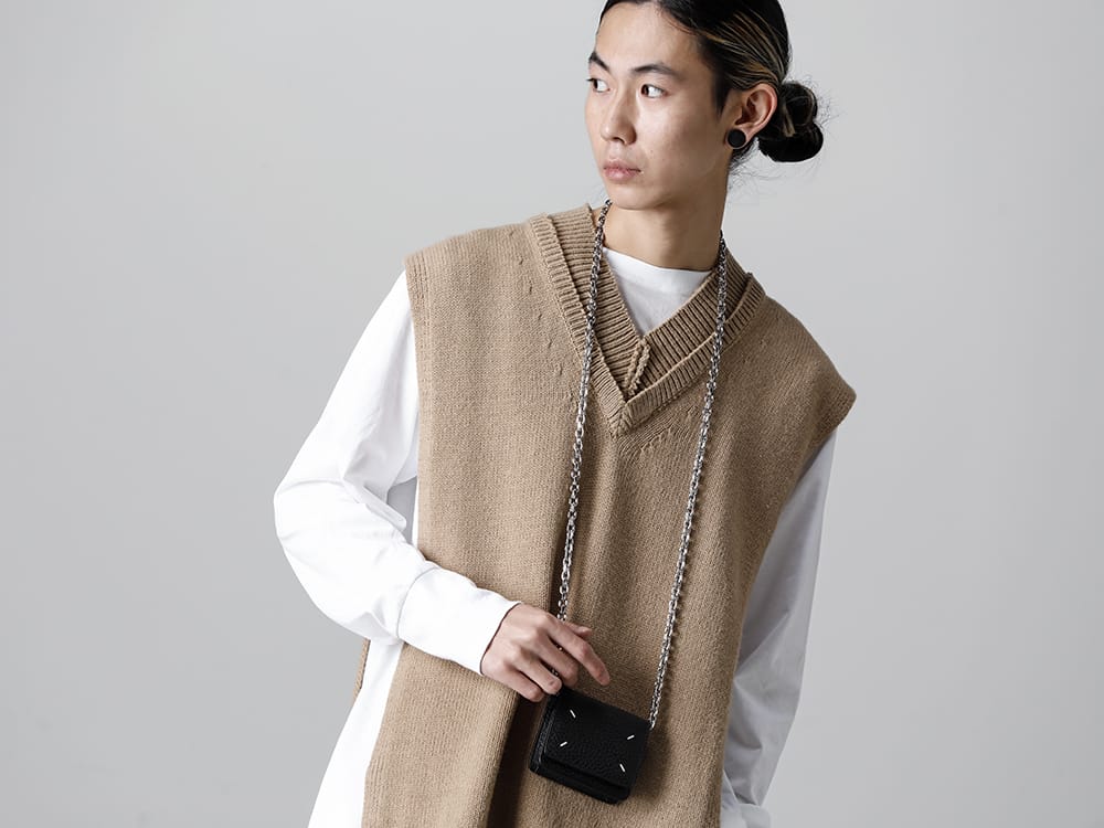 Maison Margiela - メゾン マルジェラ 2023SS 見出し2  - SA3UI0009 - スモール チェーン ウォレット - SI1TH0001-Beige - ストール Beige - S50KA0530 - ドローストリング パンツ 2-001