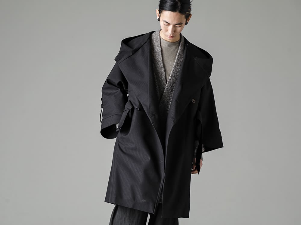 Norwegian Rain-ノルウェージャンレイン 22-23AW(秋冬) Rive Gauche Redux ディテール 暴風や雪、雨の日でもストレスフリーにファッションを楽しめる本格2wayレインコート -  Rive-Gauche-Redux-Unisex-Herringbone-Black-リヴ ゴージュ リダックス ユニセックス - KNIT#58-ニット#58 ナチュラル グレー アイスランド ウール - 014TS2-Taupe-コットンウールジャージーロングスリーブ Tシャツ トープ 