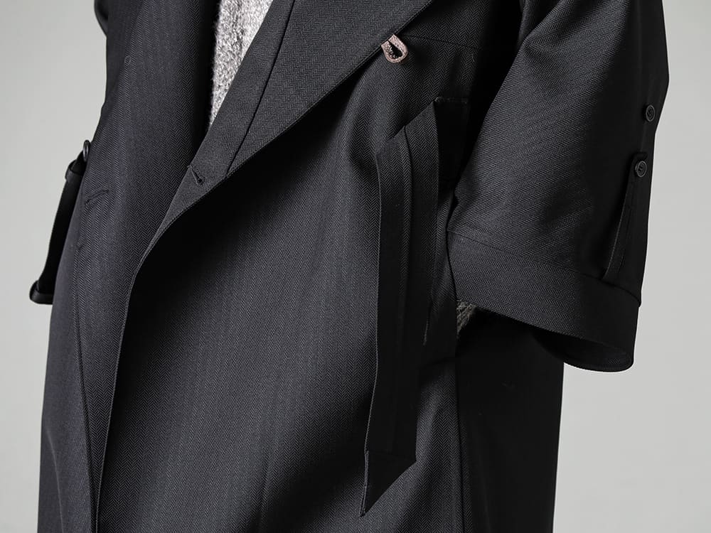 Norwegian Rain-ノルウェージャンレイン 22-23AW(秋冬) 暴風や雪、雨の日でもストレスフリーにファッションを楽しめる本格2wayレインコート  - Rive-Gauche-Redux-Unisex-Herringbone-Black-リヴ ゴージュ リダックス ユニセックス - KNIT#58-ニット#58 ナチュラル グレー アイスランド ウール - 014TS2-Taupe-コットンウールジャージーロングスリーブ Tシャツ トープ  2-003