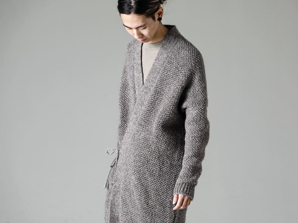 Norwegian Rain-ノルウェージャンレイン 22-23AW(秋冬) 抜群の本性能を誇るアイスランディックウールカーディガン - KNIT#58-ニット#58 ナチュラル グレー アイスランド ウール - 014TS2-Taupe-コットンウールジャージーロングスリーブ Tシャツ トープ -3 3-004