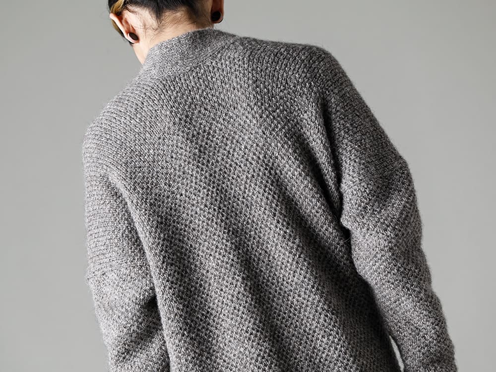 Norwegian Rain-ノルウェージャンレイン 22-23AW(秋冬) 抜群の本性能を誇るアイスランディックウールカーディガン - KNIT#58-ニット#58 ナチュラル グレー アイスランド ウール - 014TS2-Taupe-コットンウールジャージーロングスリーブ Tシャツ トープ -3 3-005