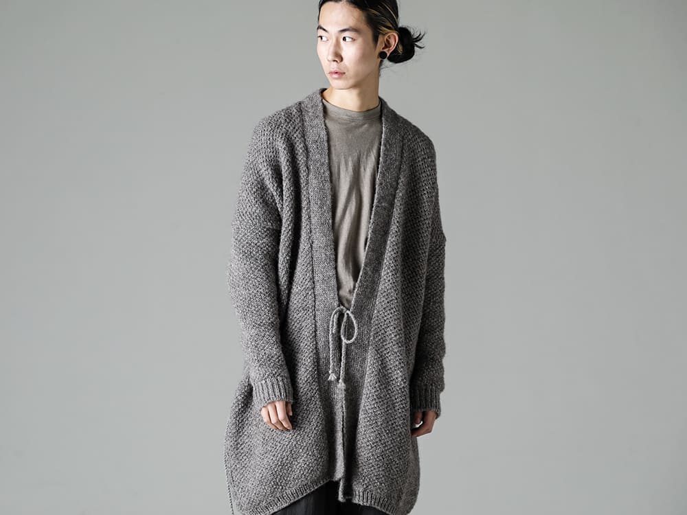 Norwegian Rain-ノルウェージャンレイン 22-23AW(秋冬) 抜群の本性能を誇るアイスランディックウールカーディガン - KNIT#58-ニット#58 ナチュラル グレー アイスランド ウール - 014TS2-Taupe-コットンウールジャージーロングスリーブ Tシャツ トープ -3 3-007