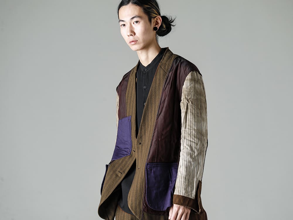 ZIGGY CHEN-ジギーチェン 22-23AW(秋冬) 裏の細部までこだわりを感じるハイクオリティジャケット - 0M2230919-ウルトラライトウェイト 2ボタンブレザー - 0M2230709-マンダリンカラー ポケットシャツ - 0M2230516-スリットトラウザーズ - Handsewn-Classic-Lo-ハンドソーン クラシック ロー 3-004