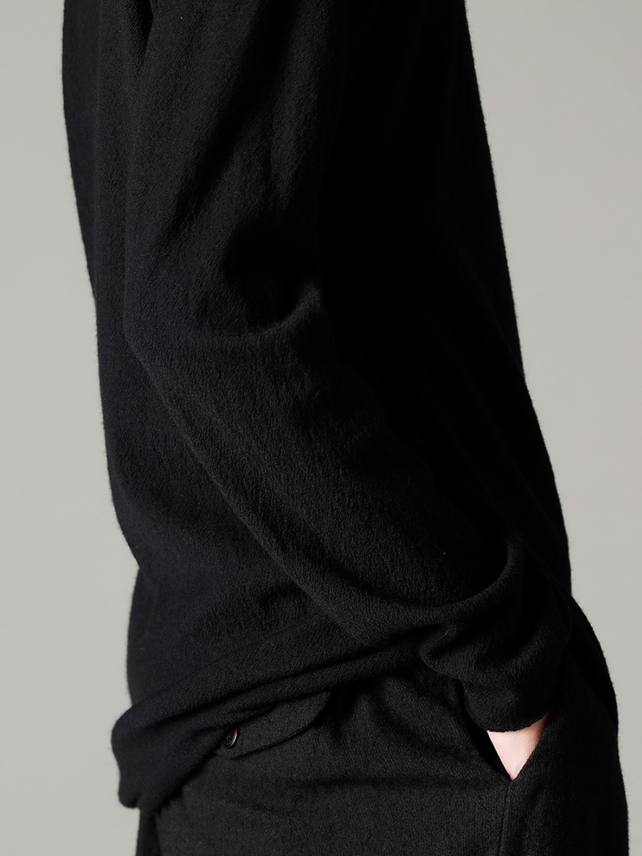 KLASICA(クラシカ) 22-23AW(秋冬) こだわりの生地をシンプルなデザインで魅せる -  TTW-jw-blk ウールジョーゼットボトルネック ブラック - villa-b-22-23aw ワイド イージー パンツ 3-005