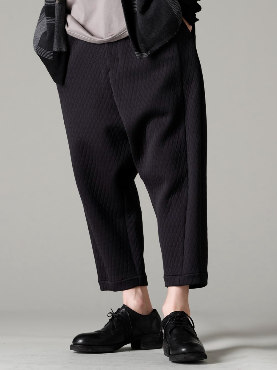 DEVOA(デヴォア) GUIDI(グイディ) 23SS(春夏) ラフなシルエットやカジュアルなデザインでも品の良さが残るパンツ - PTN-DKKL ドロップクロッチクロップドパンツ キルトコットン / ポリエステル 792Z クラシック ダービーシューズ レースアップ ダブルソール - ホース フルグレイン - 792Z 3-001