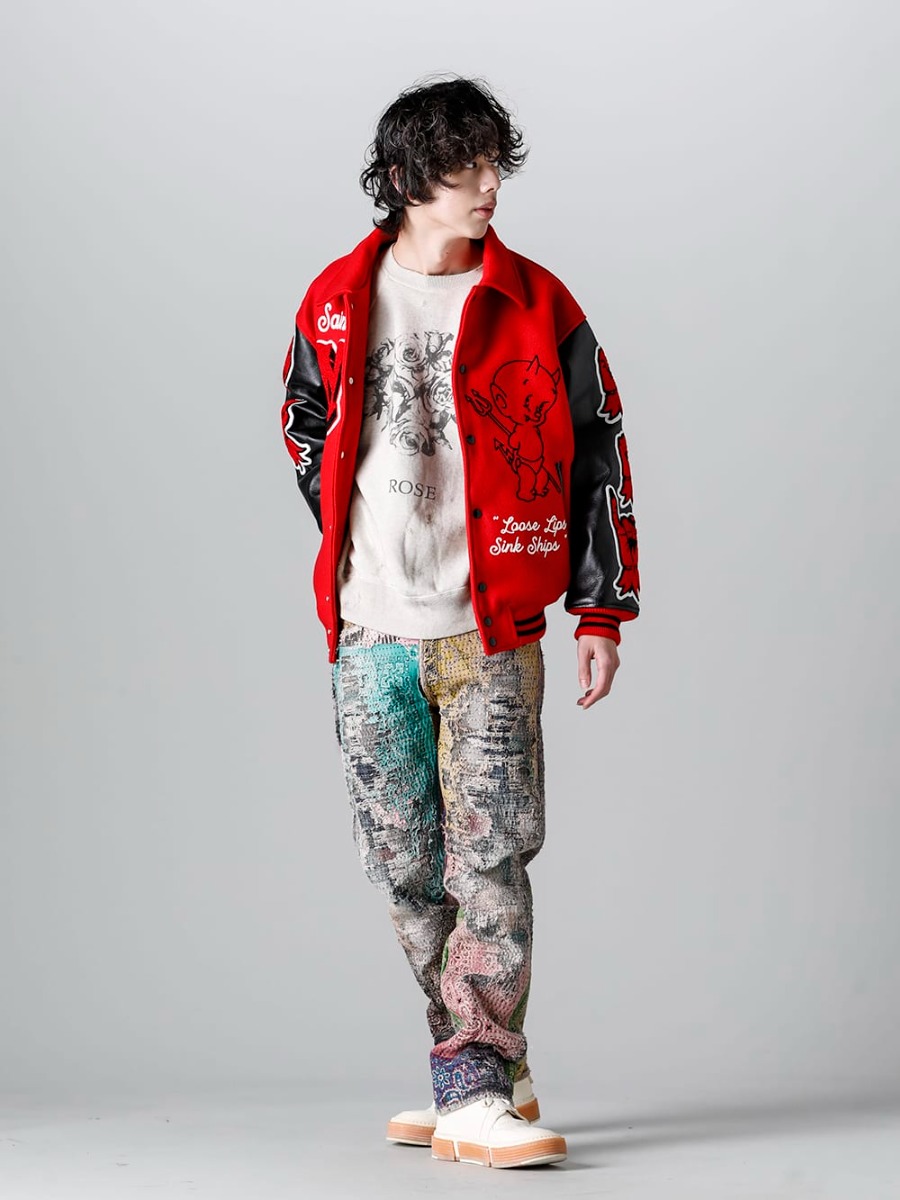 セントマイケル 2022-23AW - ©️SAINT M×××××× 2022-23秋冬コレクションより新作アイテムがリリース！只今より通販にて販売開始です！- SM-A22-0000-035(DEVIL バーシティジャケット レッド) - 1-002