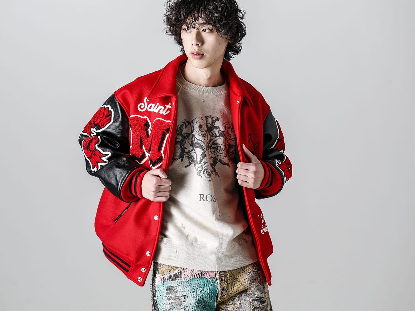 セントマイケル 2022-23AW - ©️SAINT M×××××× 2022-23秋冬コレクションより新作アイテムがリリース！只今より通販にて販売開始です！- SM-A22-0000-035(DEVIL バーシティジャケット レッド) - 1-002