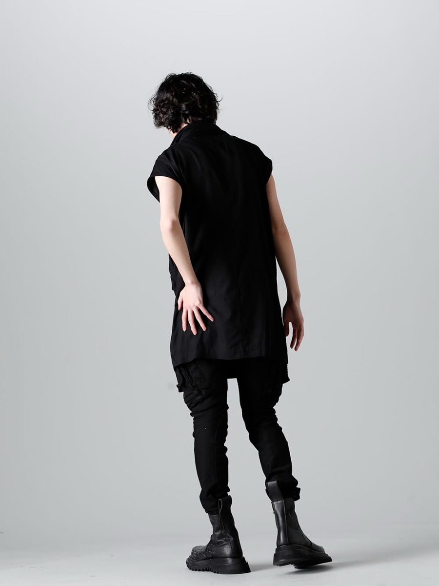 ユリウス 2023SS - JULIUS(ユリウス) 2023SSコレクションより第2弾目のアイテムがデリバリー！只今より店頭・通販共に販売スタート！ - 819SHM3-black(レーヨン/コットン クロス ドレープネック プルオーバー ブラック) - 1-002