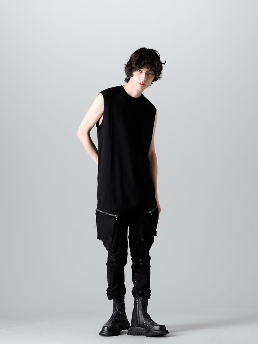 ユリウス 2023SS - JULIUS(ユリウス) 2023SSコレクションより第2弾目のアイテムがデリバリー！只今より店頭・通販共に販売スタート！ - 817CPM5(コットン/モダール ジャージ バックプリント ノースリーブ カットソー) - 1-019