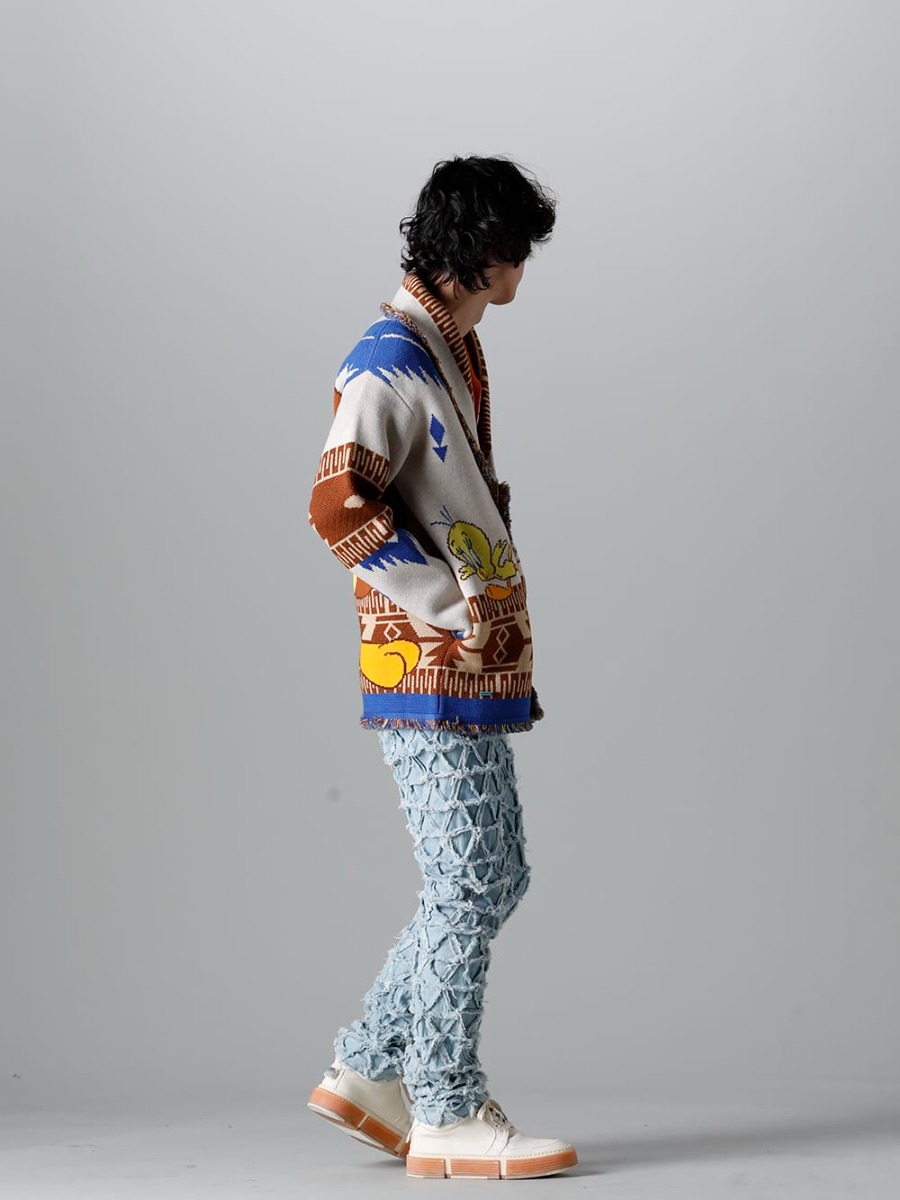 アラヌイ 2023SS - 今季より取り扱いの開始するALANUI(アラヌイ)よりデリバリーがスタート！2023SSコレクションではLooney Tunes(ルーニー・テューンズ)とのコラボレーションアイテムが登場！只今より店頭・通販共に販売開始！ - LMHS23-048(ルーニー・テューンズ × アラヌイ トゥイーティー カウボーイアイコン カーディガン) - 1-003