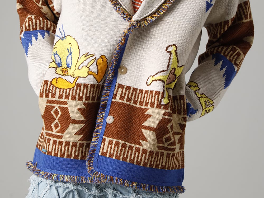 アラヌイ 2023SS - 今季より取り扱いの開始するALANUI(アラヌイ)よりデリバリーがスタート！2023SSコレクションではLooney Tunes(ルーニー・テューンズ)とのコラボレーションアイテムが登場！只今より店頭・通販共に販売開始！ - LMHS23-048(ルーニー・テューンズ × アラヌイ トゥイーティー カウボーイアイコン カーディガン) - 1-008