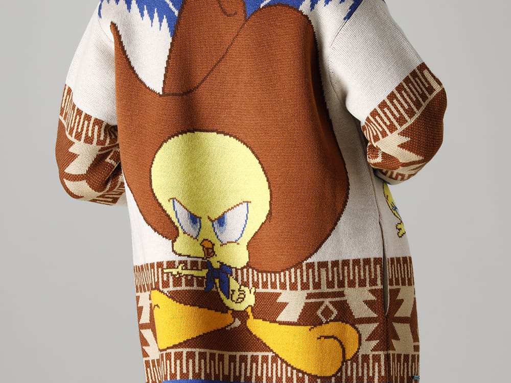 アラヌイ 2023SS - 今季より取り扱いの開始するALANUI(アラヌイ)よりデリバリーがスタート！2023SSコレクションではLooney Tunes(ルーニー・テューンズ)とのコラボレーションアイテムが登場！只今より店頭・通販共に販売開始！ - LMHS23-048(ルーニー・テューンズ × アラヌイ トゥイーティー カウボーイアイコン カーディガン) - 1-009