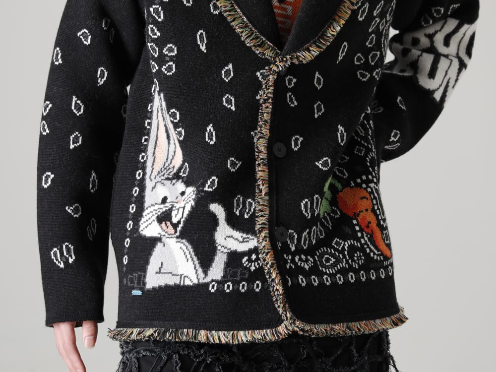 アラヌイ 2023SS - 今季より取り扱いの開始するALANUI(アラヌイ)よりデリバリーがスタート！2023SSコレクションではLooney Tunes(ルーニー・テューンズ)とのコラボレーションアイテムが登場！只今より店頭・通販共に販売開始！ - LMHS23-047(ルーニー・テューンズ × アラヌイ バッグス・バニー バンダナカーディガン) - 1-016