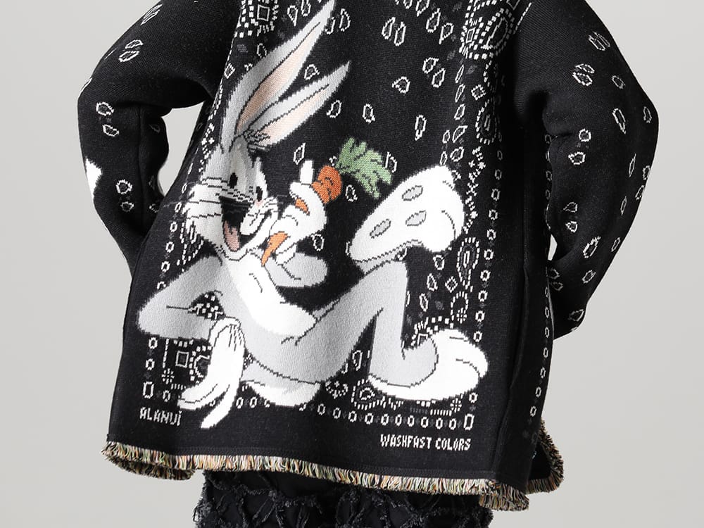 アラヌイ 2023SS - 今季より取り扱いの開始するALANUI(アラヌイ)よりデリバリーがスタート！2023SSコレクションではLooney Tunes(ルーニー・テューンズ)とのコラボレーションアイテムが登場！只今より店頭・通販共に販売開始！ - LMHS23-047(ルーニー・テューンズ × アラヌイ バッグス・バニー バンダナカーディガン) - 1-017