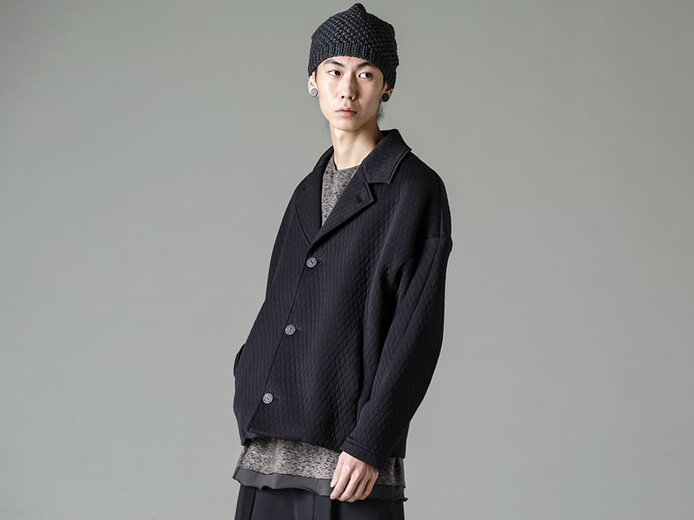 DEVOA(デヴォア) The Viridi-anne(ザ ヴィリジアン) 23SS(春夏) DEVOAらしいデイリーに着用できる品の良いジャケット  - JKK-DKAJ ジャケット キルトコットン / ポリエステル CSC-SBML ロング スリーブ リネン ジャージー M8050-RH-Anthracite キャップ モス アンスラサイト 2-001