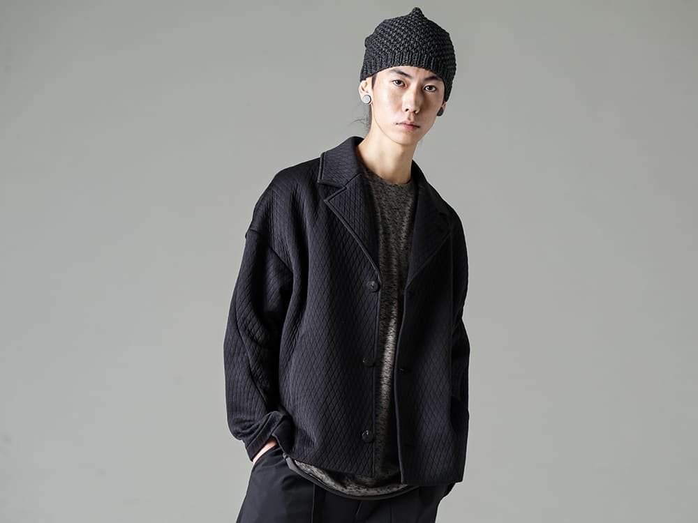 DEVOA(デヴォア) WERKSTATT:MÜNCHEN(ワークスタッド ミュンヘン) 23SS(春夏) DEVOAらしいデイリーに着用できる品の良いジャケット  - JKK-DKAJ ジャケット キルトコットン / ポリエステル CSC-SBML ロング スリーブ リネン ジャージー M8050-RH-Anthracite キャップ モス アンスラサイト 2-008