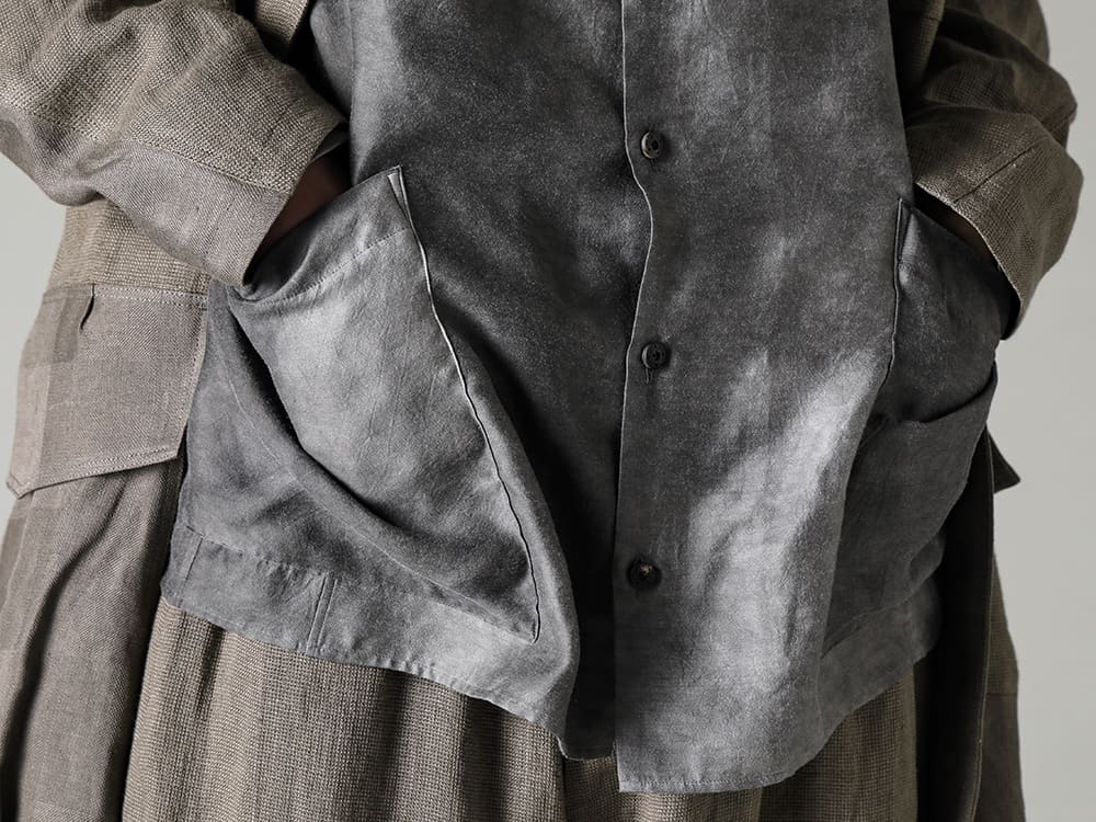 DEVOA 23SS Switching between two linen fabrics produced in different textures and colorings  - CTI-BMMC Coat Linen combination SHN-MSLR Shirt Modal/silk 2-009