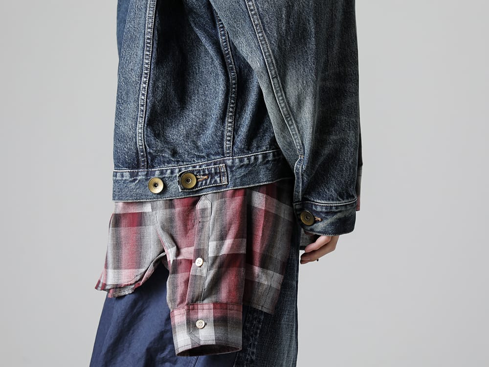 Maison MIHARAYASUHIRO - メゾン ミハラヤスヒロ 2023SS A10BL023 ミックスレイヤードデニムジャケット 2-004