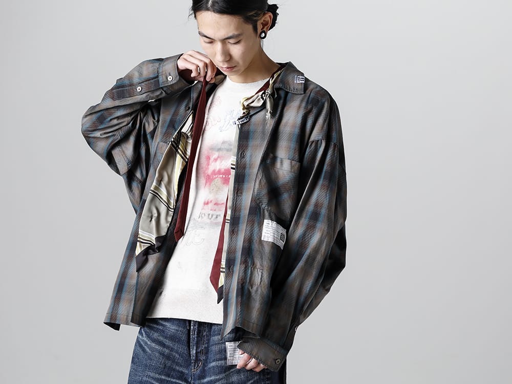 Maison MIHARAYASUHIRO - メゾン ミハラヤスヒロ 2023SS A10SH071 - ミックスレイヤードチェックシャツ 3-001