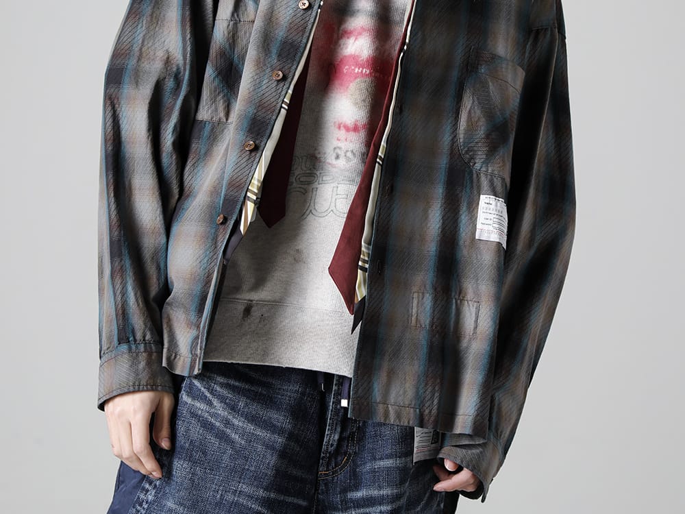 Maison MIHARAYASUHIRO - メゾン ミハラヤスヒロ 2023SS A10SH071 - ミックスレイヤードチェックシャツ 3-003