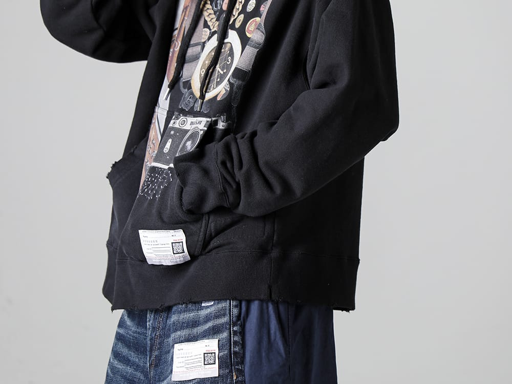 Maison MIHARAYASUHIRO - メゾン ミハラヤスヒロ 2023SS A10HD6210 - トロンプルイユ プリント フーディー 4-004