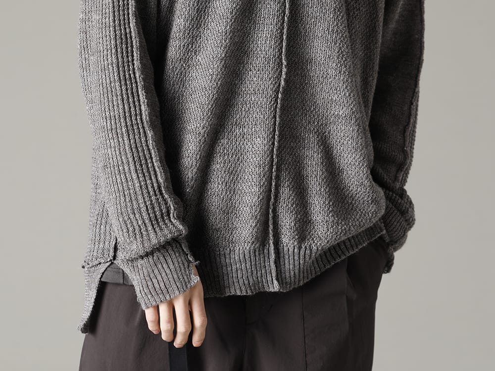 ザ ヴィリジアン 2023SS - 爽快感のあるニット素材 - VI-3585-07-Gray-Brown(ハード ツイスト ラミーヤーン セーター グレーブラウン) - 2-005