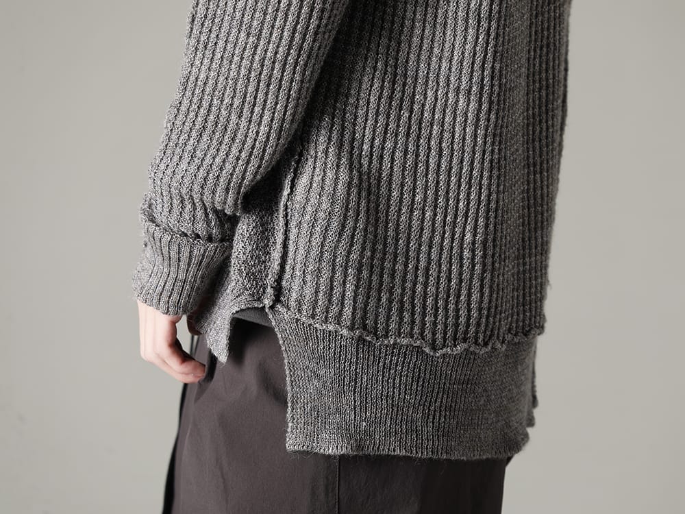 ザ ヴィリジアン 2023SS - 爽快感のあるニット素材 - VI-3585-07-Gray-Brown(ハード ツイスト ラミーヤーン セーター グレーブラウン) - 2-007