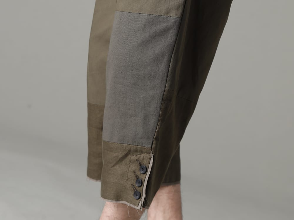 The Viridi-anne 2023SS - Wear cropped pants for a relaxed style - VI-3569-04-Dark-olive(Fragment Cropped Trousers Dark Olive) - 3-007