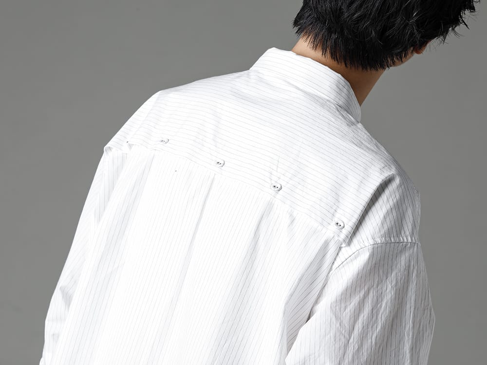 The Viridi-anne 2023SS Striped shirt with detachable design.  - VI-3582-02 - Stripe Detachable Shirt 2-004
