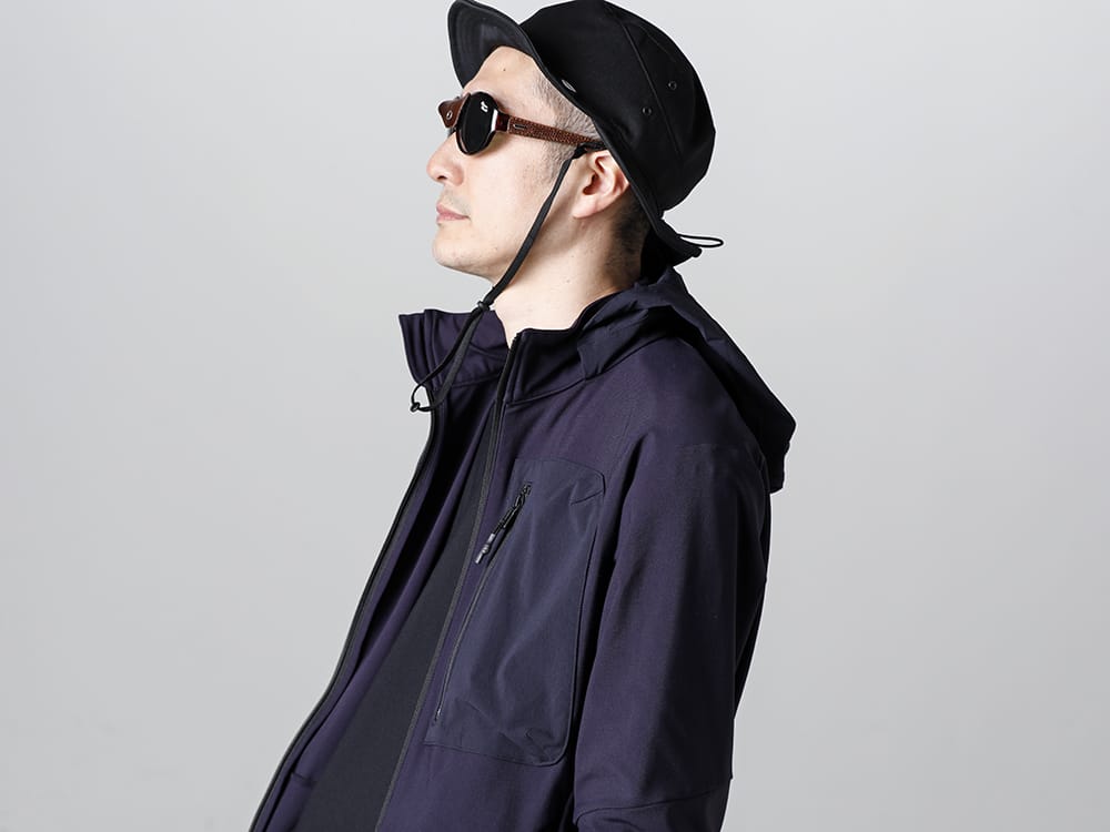 RIPVANWINKLE - リップヴァンウィンクル 2023SS メイン素材は全て同じメリルハイテンションジャージを使用！  - RW-503-Almandine - スタンドフーディ ジャケット アルマンダイン - RW-501-Black - トレイル L/S ブラック 2-003