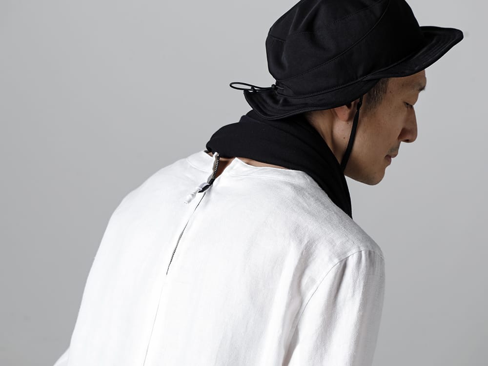 RIPVANWINKLE - リップヴァンウィンクル 2023SS ユーロホワイトにアクセントを付けたバイカラーストールスタイル  - RW-505-Euro White - ソリッドシャツ L/S ユーロ ホワイト - RW-522 - バイカラー ストール 2-005