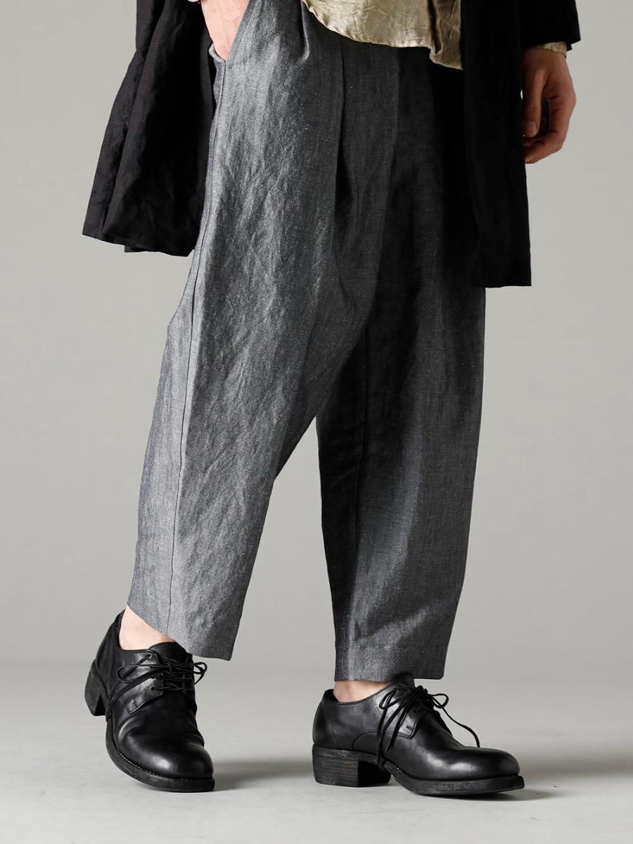 NOUSAN 23SS Coordination with a touch of subtlety - ankle ankle：2-Tuck Wide Pants - 792Z Classic Derby Shoes Double Sole - Horse Full Grain Leather 3-001