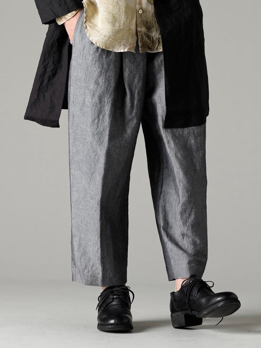 NOUSAN 23SS Coordination with a touch of subtlety - ankle ankle：2-Tuck Wide Pants - 792Z Classic Derby Shoes Double Sole - Horse Full Grain Leather 3-002