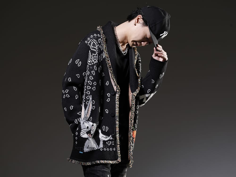 ALANUI / NVCLEAR / NVCLEAR / TAKAHIROMIYASHITATheSoloist 2023SS ALANUI has been available since the spring/summer season of 2023. - LMHS23-047(LOONEY TUNES × ALANUI Bugs Bunny Bandana Cardigan) 817CPM2-M(Cotton/Modal Jersey Short Sleeve T-Shirt) NV_002-Black-Dye(NV LOGO FR ARMY COTTON CAP BLACK DYE) sa.0024AW22(Quadruple glass beads with ball chain necklace) - 2-002