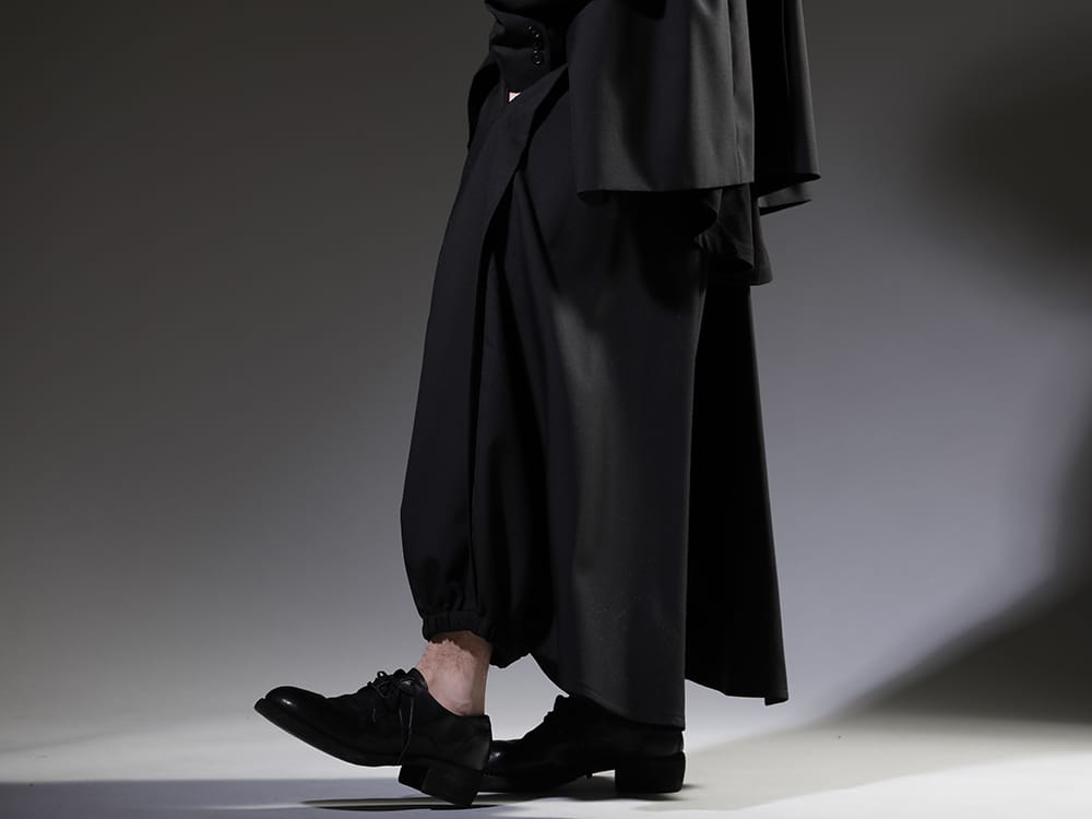 Ground Y / GUIDI 2023SS Crow pants that allow you to enjoy the brand's unique silhouette - GA-P29-100(Crow Pants) 792Z(Classic Derby Shoes Double Sole - Horse Full Grain Leather - 792Z) - 3-002