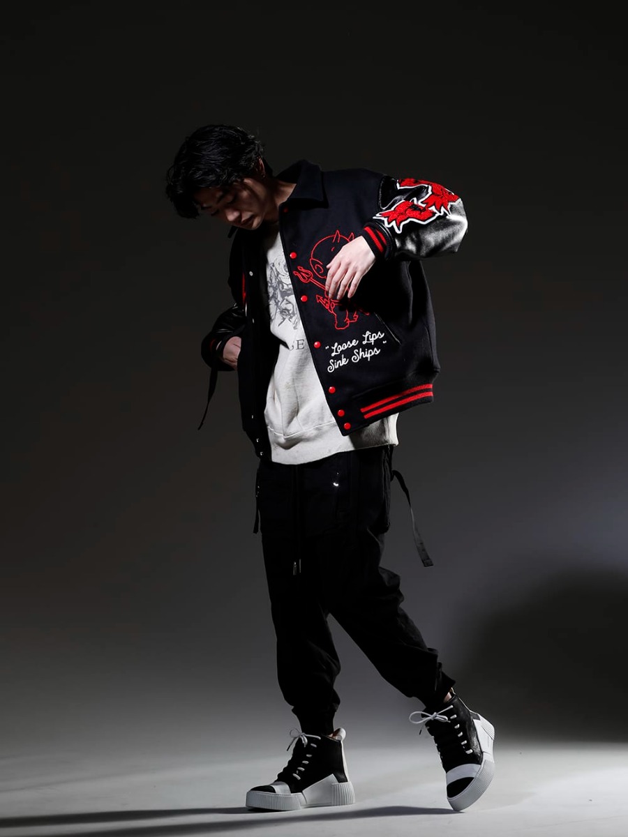 SAINT MICHAEL / Boris Bidjan Saberi 2023SS Wearing popular items from ©SAINT M×××××× - SM-A22-0000-034(DEVIL Varsity Jacket Black) SM-S23-0000-042(Rose Sweat shirt) 124-P18.1(P18.1 F0409C) 202-BAMBA1.1(BAMBA1.1 BLACK Y LIGHT GREY - WHITE SOLE) SM-S23-0000-076(BACKPACK BAG (M) Black) - 1-002