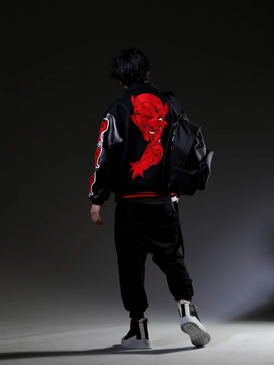 SAINT MICHAEL / Boris Bidjan Saberi 2023SS Wearing popular items from ©SAINT M×××××× - SM-A22-0000-034(DEVIL Varsity Jacket Black) SM-S23-0000-042(Rose Sweat shirt) 124-P18.1(P18.1 F0409C) 202-BAMBA1.1(BAMBA1.1 BLACK Y LIGHT GREY - WHITE SOLE) SM-S23-0000-076(BACKPACK BAG (M) Black) - 1-004