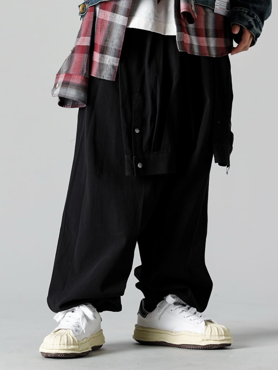 Maison MIHARAYASUHIRO - 2023SS Relaxed sneaker style with shirt sleeves and wide pants! - A10PT064 - Mixed Shirts Easy Trousers - A09FW732-White - -BLAKEY- Original sole canvas Low-Top sneakers Vintage like Sole White  3-003