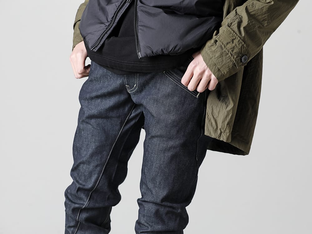 The Viridi-anne - ザ ヴィリジアン 2023SS 立体裁断が際立つデニムスリムパンツ - VI-3575-04-indigo - デニム スリム パンツ　インディゴ  3-002