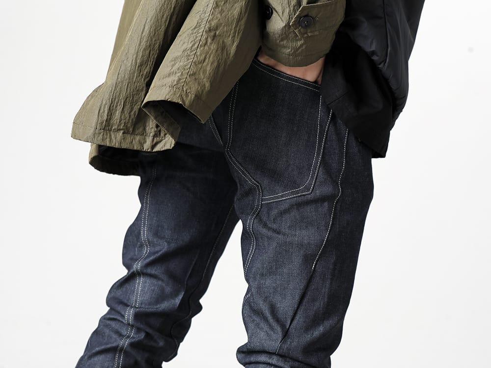 The Viridi-anne - ザ ヴィリジアン 2023SS 立体裁断が際立つデニムスリムパンツ - VI-3575-04-indigo - デニム スリム パンツ　インディゴ  3-003