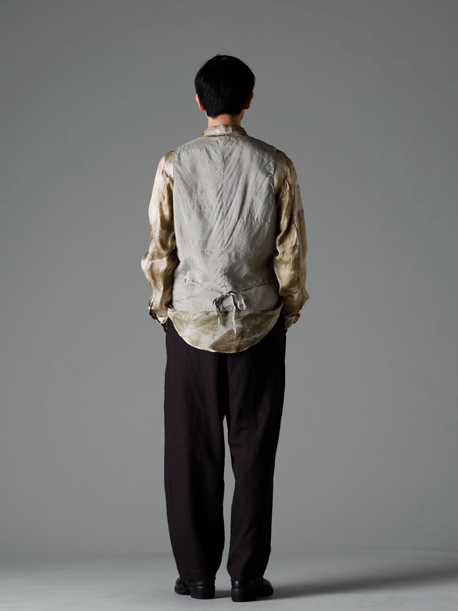 NOUSAN 23SS Unique fabric with a rich taste - 3-B gilet 3B gilet - shirt-Leaf-Print Reguler Collar Shirt (Leaf Print) - villa-A-23SS villa：Wide Easy Pants - 792Z Classic Derby Shoes Double Sole - Horse Full Grain Leather - 792Z 1-005