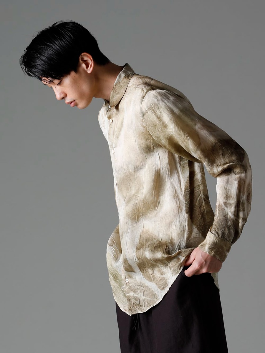 NOUSAN 23SS It is a piece that meets a variety of needs - shirt-Leaf-Print Reguler Collar Shirt (Leaf Print) 3-003