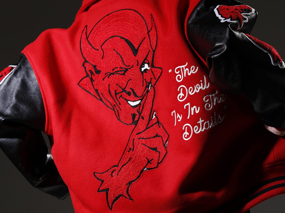 SAINT MICHAEL 2022-23AW A new type of stadium jumper from SAINT M××××××. - SM-A22-0000-035(DEVIL Varsity Jacket Red) - 2-008